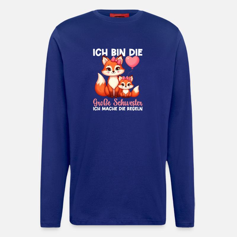 Big Sister Fox Lover Sibling - Longsleeve - made by SPREAD  - Iconic Blue