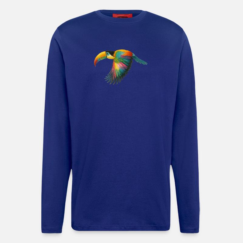 Regenbogen Papagei Muster - Langarmshirt - made by SPREAD  - Iconic Blue