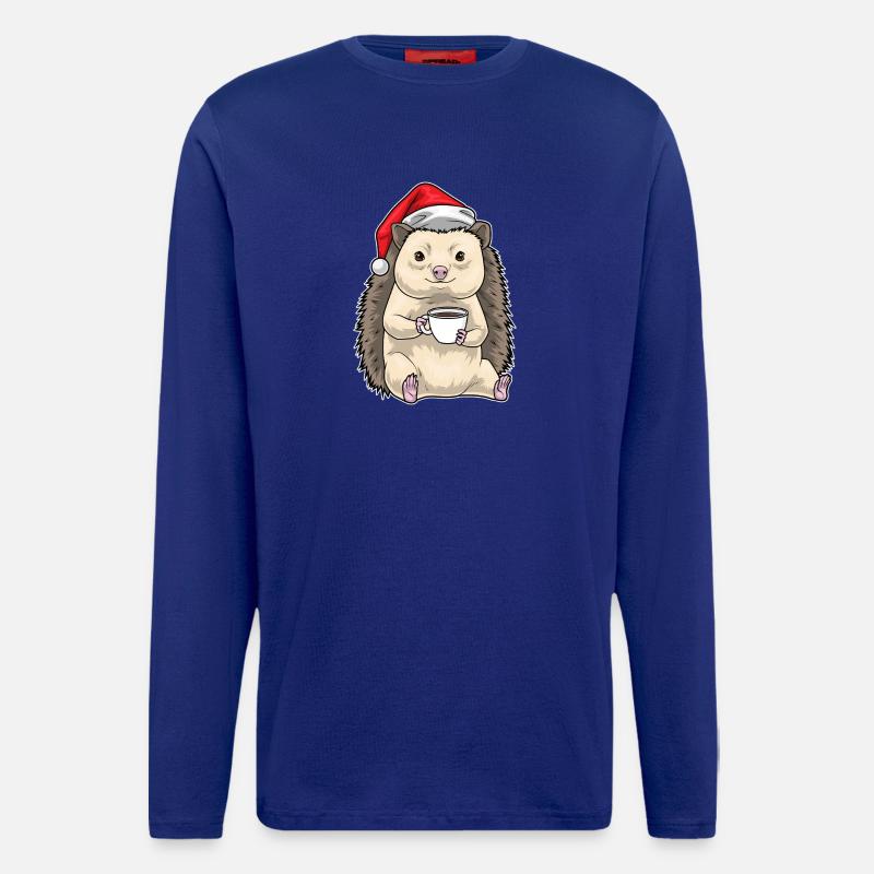 Igel Weihnachten Kaffee - Langarmshirt - made by SPREAD  - Iconic Blue