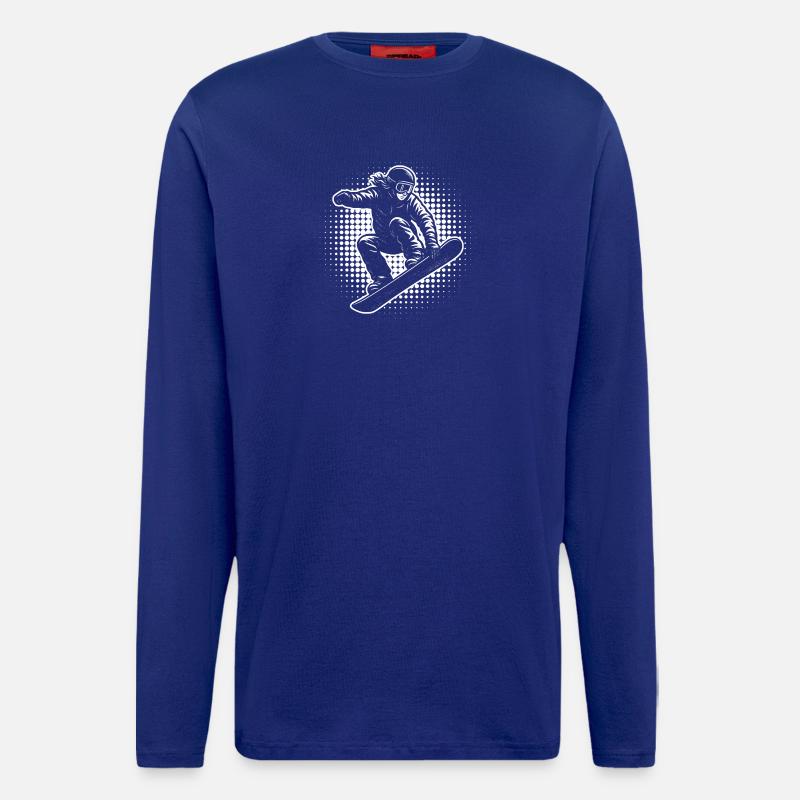 Snowboard Halftone Action - Langarmshirt - made by SPREAD  - Iconic Blue