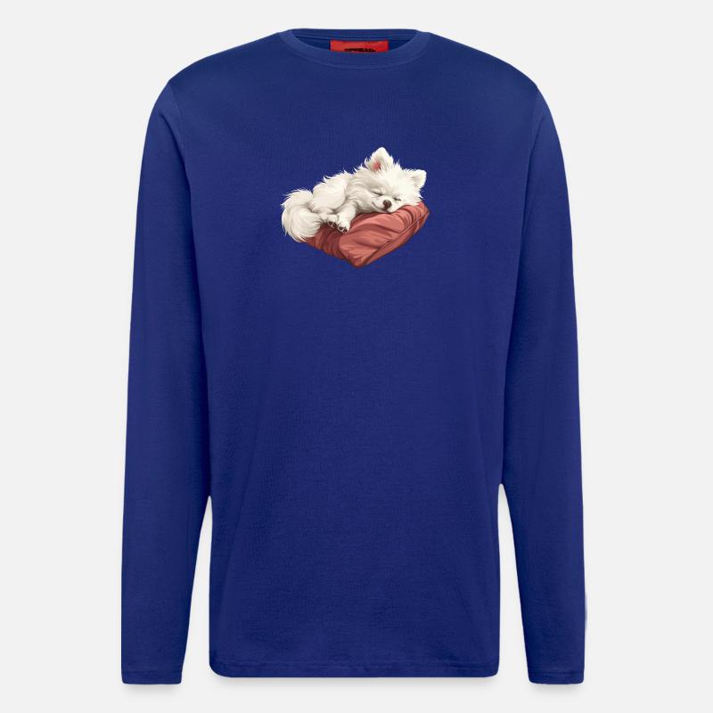 Schlafender Spitz Welpe - Langarmshirt - made by SPREAD  - Iconic Blue