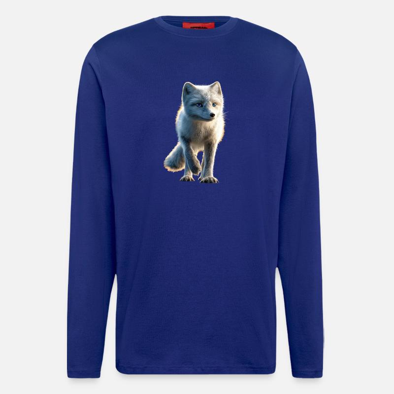 Polarfuchs Schneefuchs Eisfuchs Süßer Weißer Fuchs - Langarmshirt - made by SPREAD  - Iconic Blue