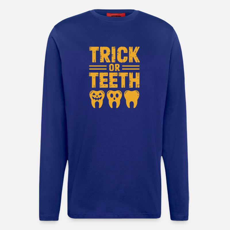 Trick or Teeth Halloween Tees - Longsleeve - made by SPREAD  - Iconic Blue
