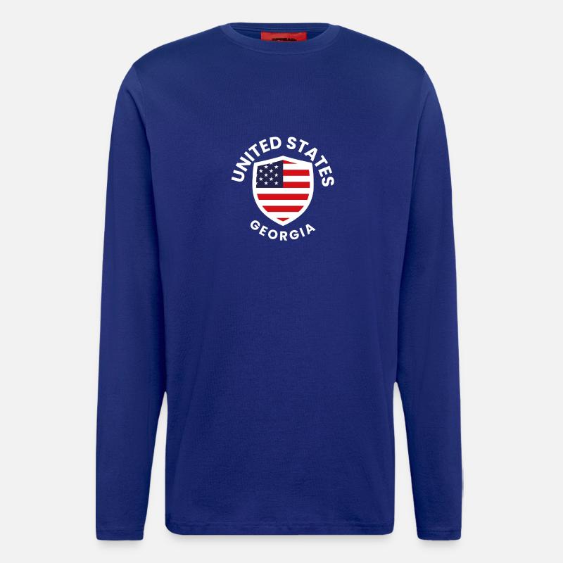 Georgias US-Schild - Langarmshirt - made by SPREAD - Iconic Blue