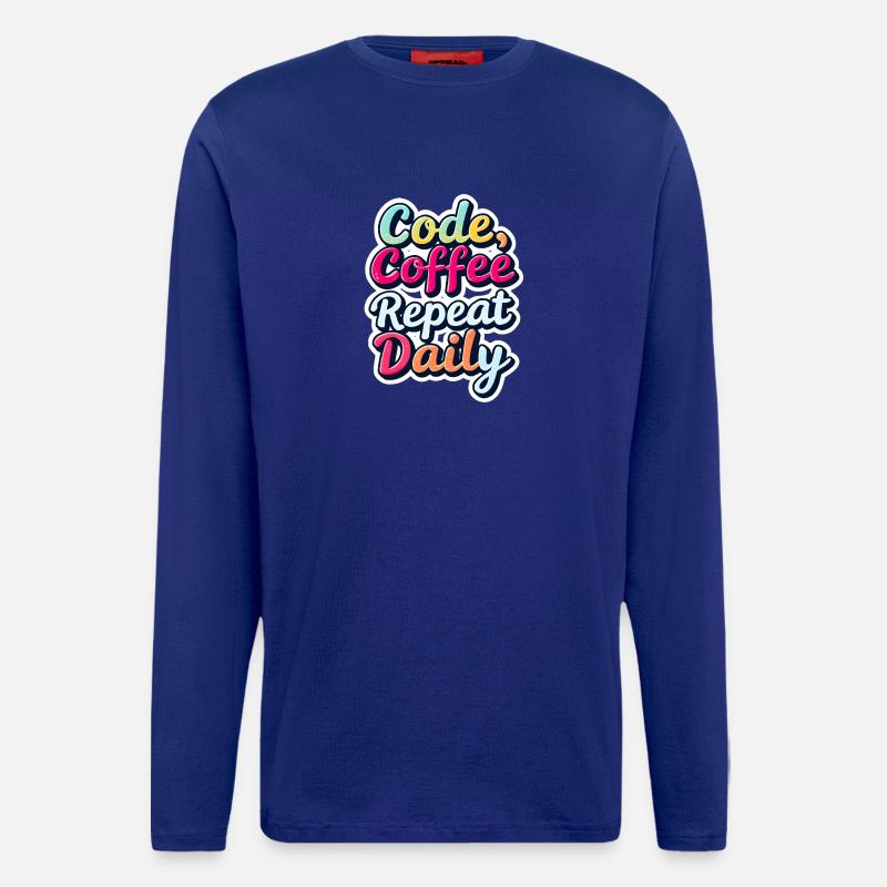 Code Schlaf Debug Wiederholungsprogramm Shirt - Langarmshirt - made by SPREAD  - Iconic Blue