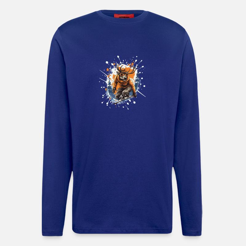 Hirsch Snowboard - Langarmshirt - made by SPREAD  - Iconic Blue