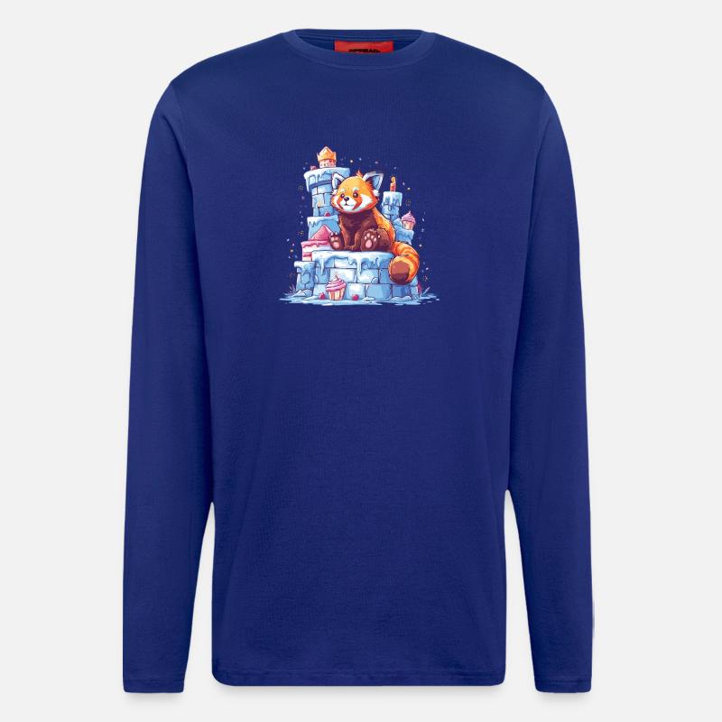 Roter Panda auf Eisburg - Langarmshirt - made by SPREAD  - Iconic Blue