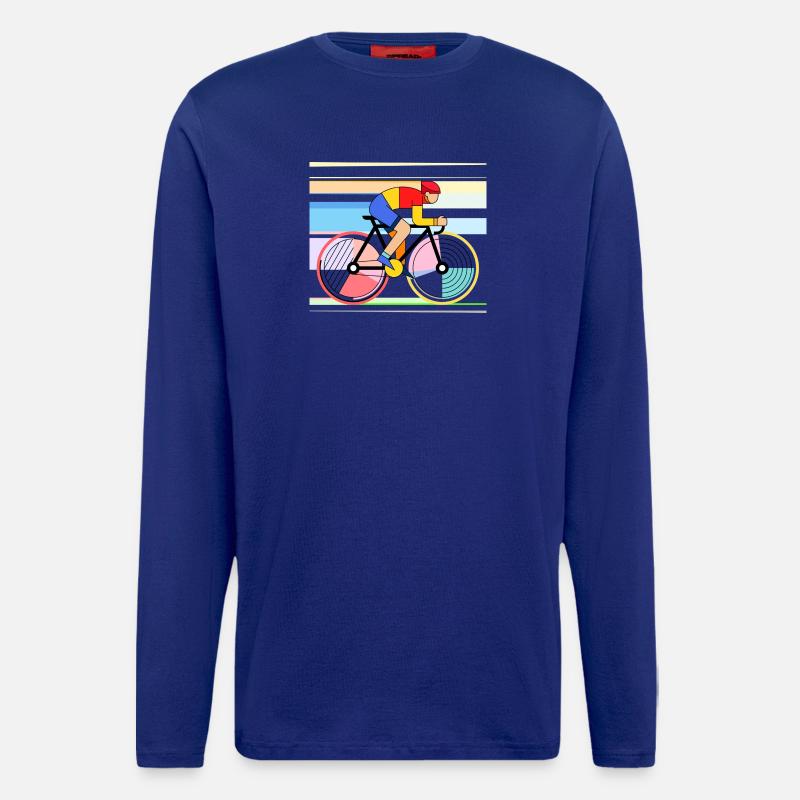 Farbenfroher Radfahrer Icon - Langarmshirt - made by SPREAD  - Iconic Blue