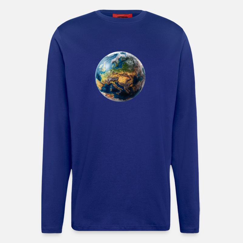 Globe Design: Europe-Asia Landscape - Longsleeve - made by SPREAD  - Iconic Blue