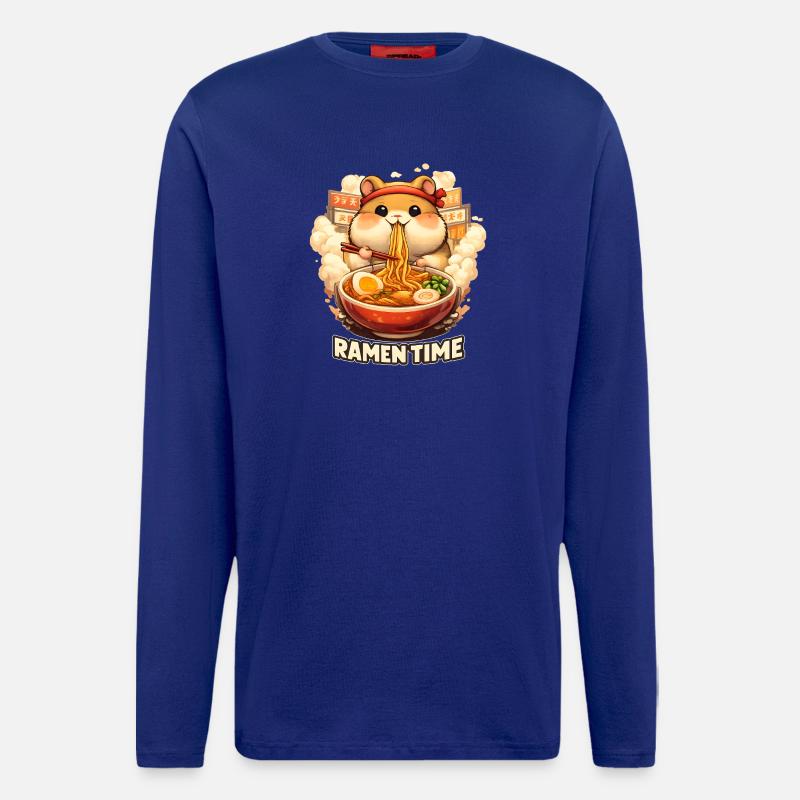 Hamster Ramen Time Kawaii Nudeln - Langarmshirt - made by SPREAD  - Iconic Blue