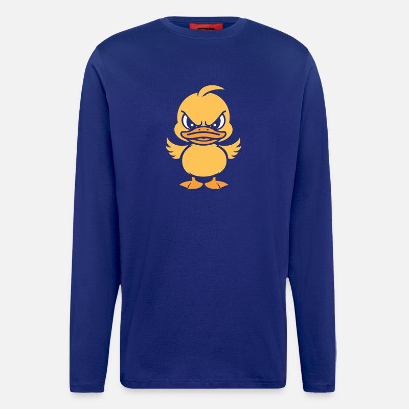 Yellow graphic grumpy duckling - Longsleeve - made by SPREAD  - Iconic Blue