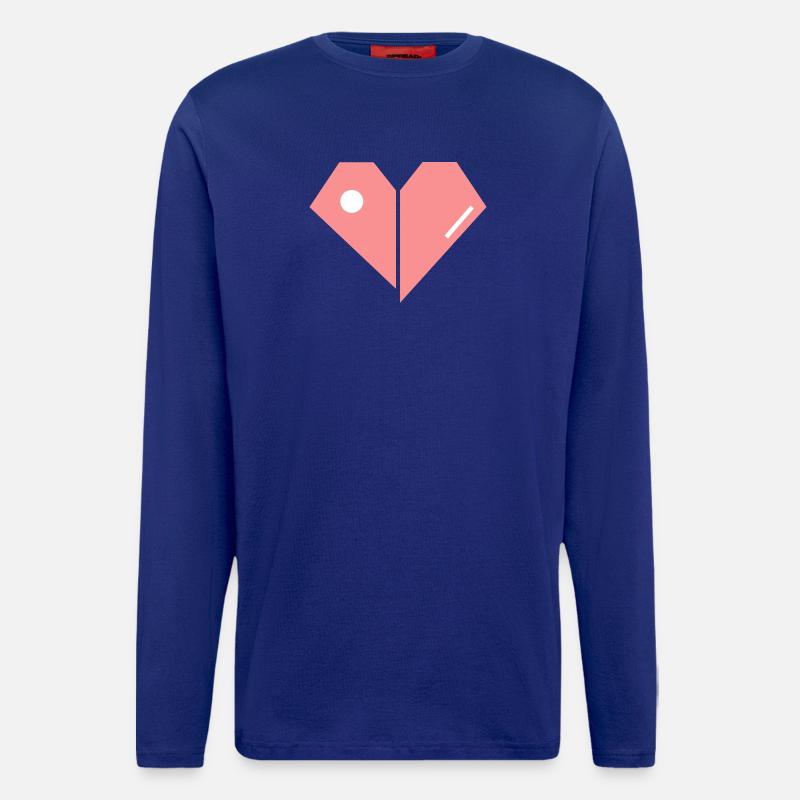 Zerbrochenes Pinkes Herz – Abstrakte Form - Langarmshirt - made by SPREAD  - Iconic Blue