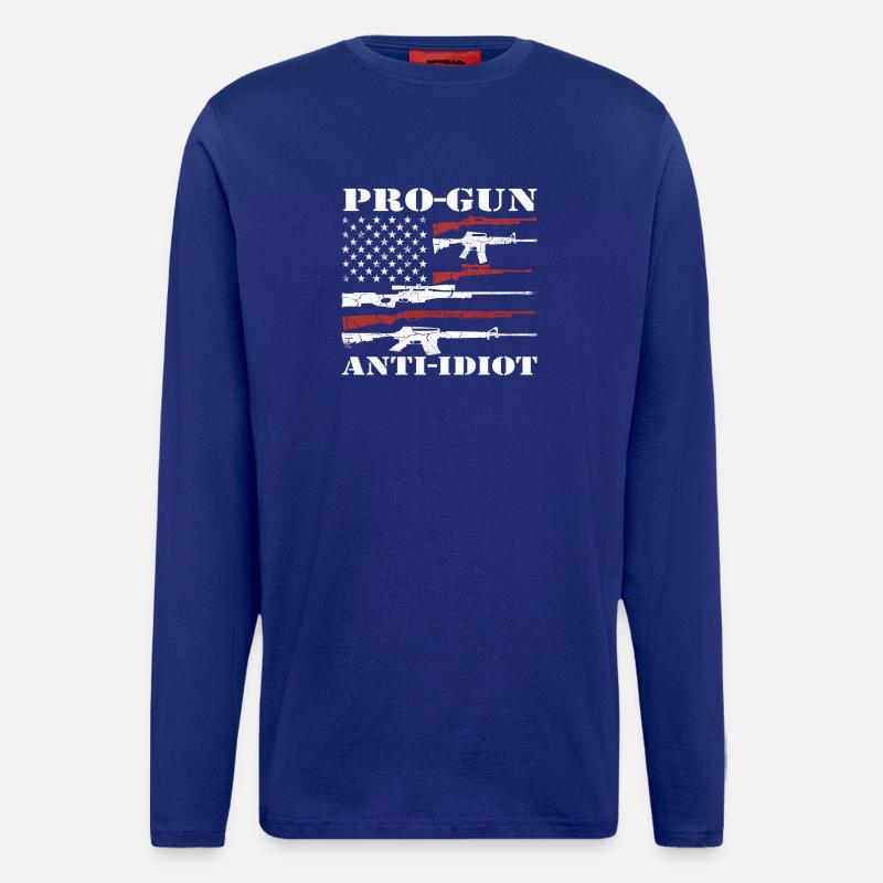 Pro-Waffen, Anti-Idiot - Langarmshirt - made by SPREAD  - Iconic Blue