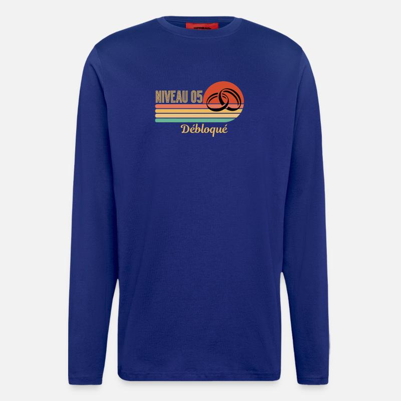Level 05 Unlocked Retro Graphic Design - Longsleeve - made by SPREAD  - Iconic Blue