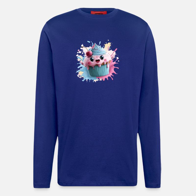 Kawaii Cupcake Splash with Cherry - Longsleeve - made by SPREAD  - Iconic Blue