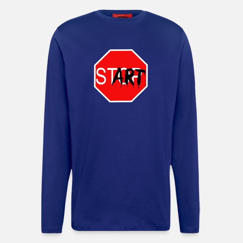 Startzeichen Graffiti Stoppschild - Langarmshirt - made by SPREAD  - Iconic Blue