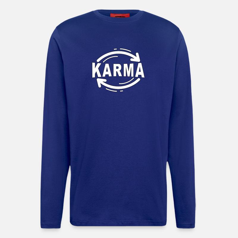 Karma - Minimalistisches Statement Design - Langarmshirt - made by SPREAD  - Iconic Blue
