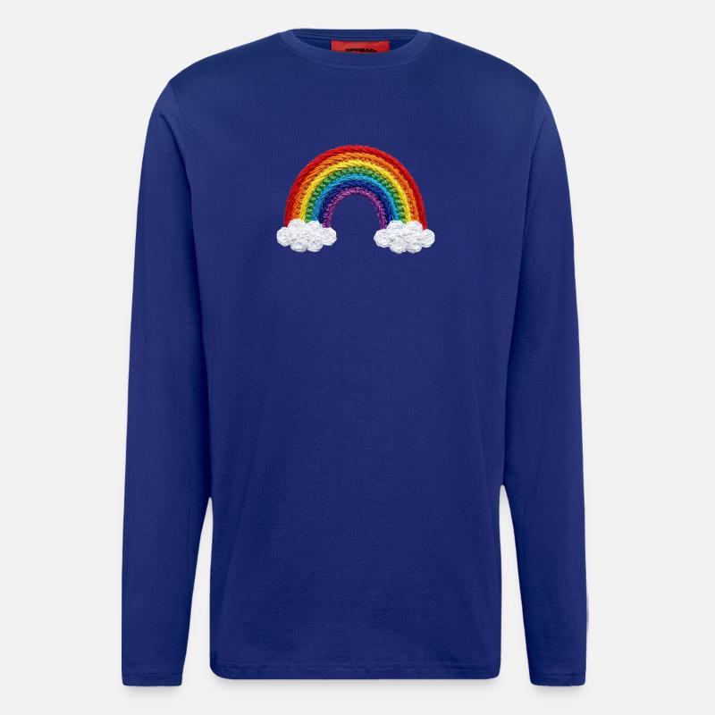 Rainbow in embroidered look (printed) - Longsleeve - made by SPREAD - Iconic Blue