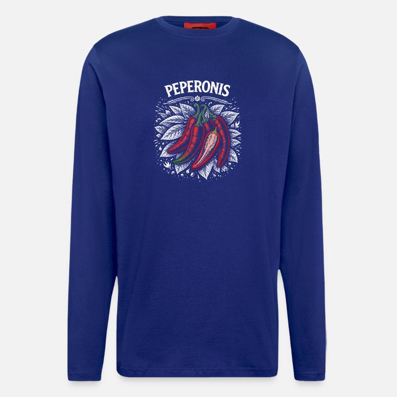 Pepperoni Burning Leaf Design - Longsleeve - made by SPREAD  - Iconic Blue