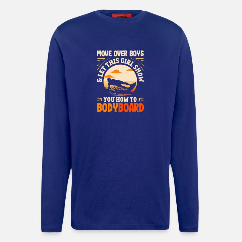 Surfen Surfboarder Bodyboarder - Langarmshirt - made by SPREAD  - Iconic Blue