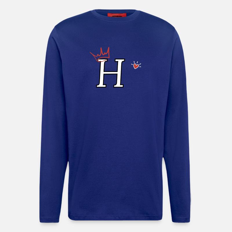 Buchstabe h Kronenherz - Langarmshirt - made by SPREAD  - Iconic Blue