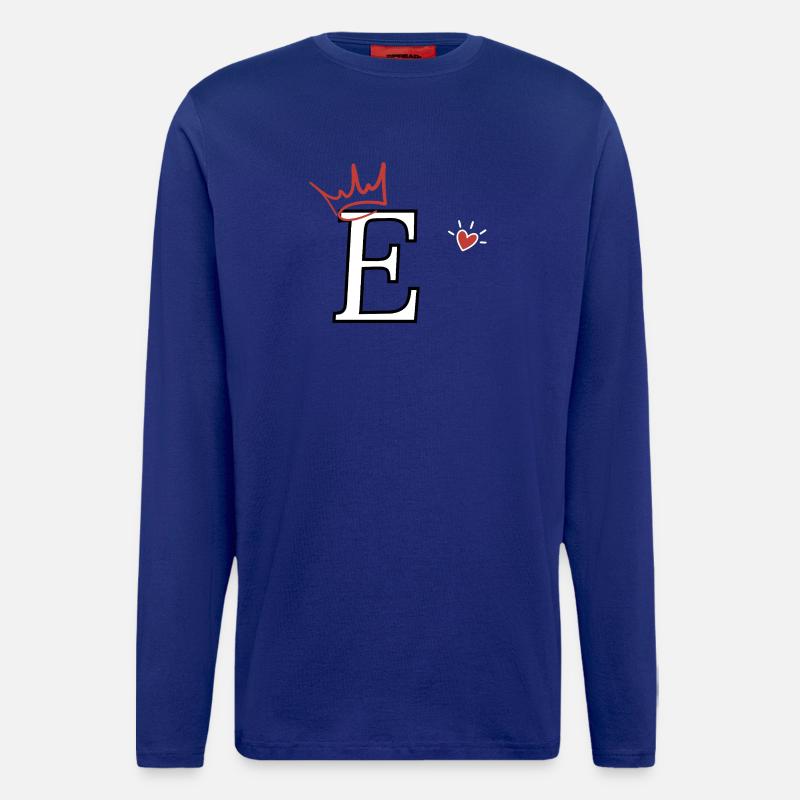 Buchstabe e Kronenherz - Langarmshirt - made by SPREAD  - Iconic Blue