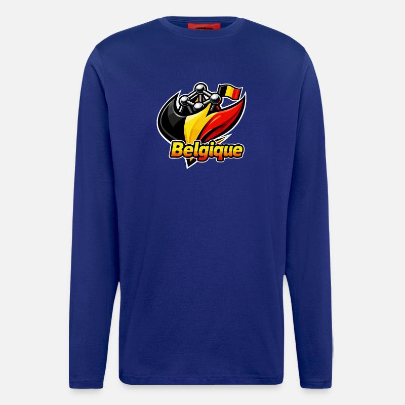 Belgium Flag and Electron - Longsleeve - made by SPREAD  - Iconic Blue