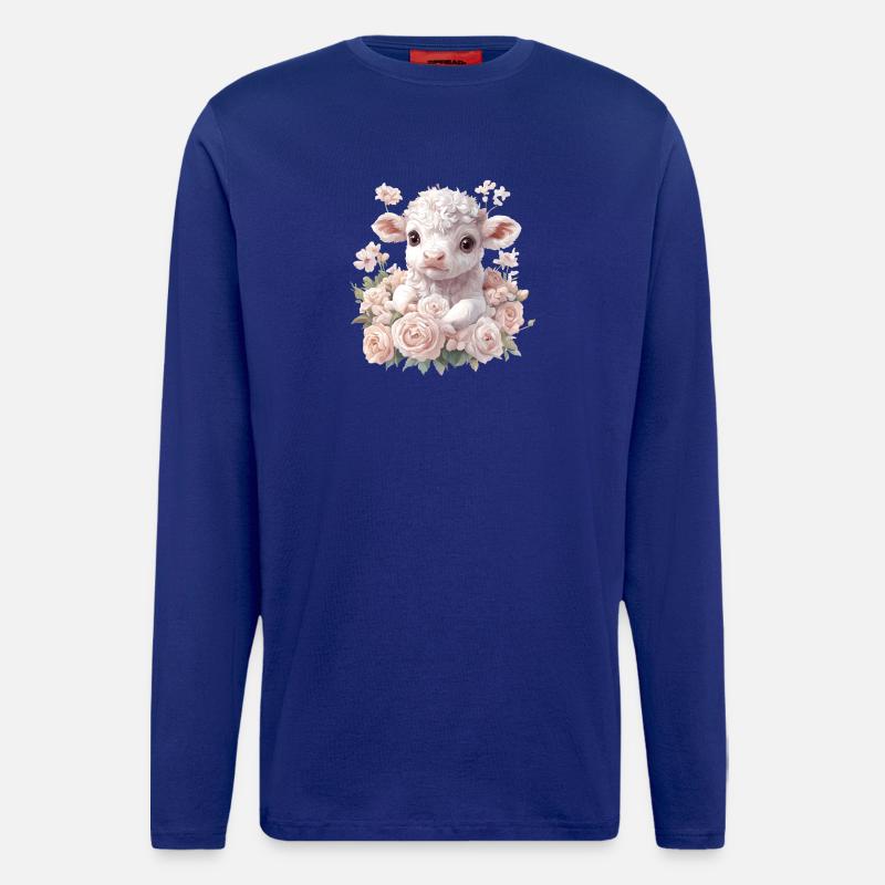 Zartes Lammchen mit Rosenkranz - Langarmshirt - made by SPREAD - Iconic Blue