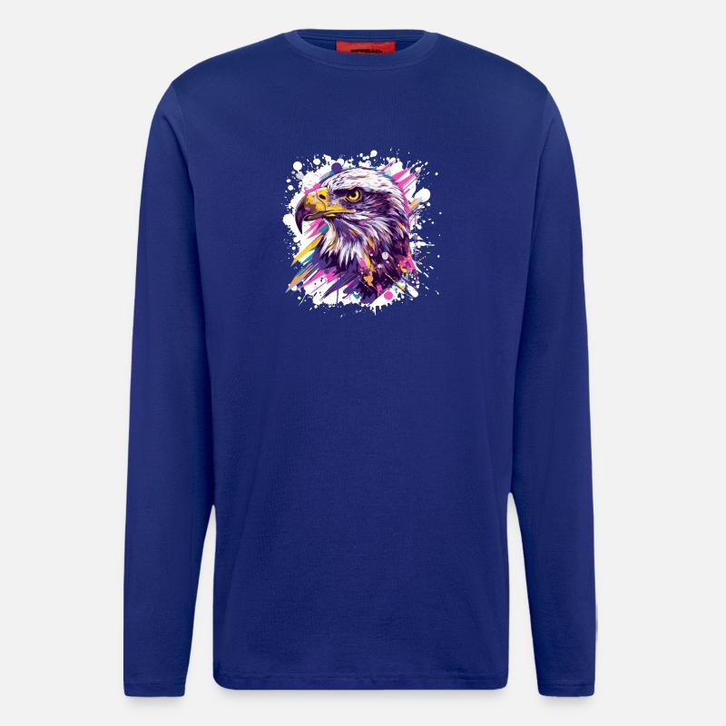 Farbexplosion Adlerkopf Kunst - Langarmshirt - made by SPREAD - Iconic Blue