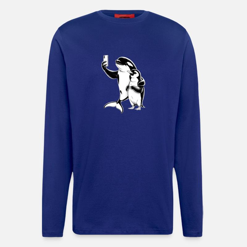 Orca und Robbe - Langarmshirt - made by SPREAD  - Iconic Blue