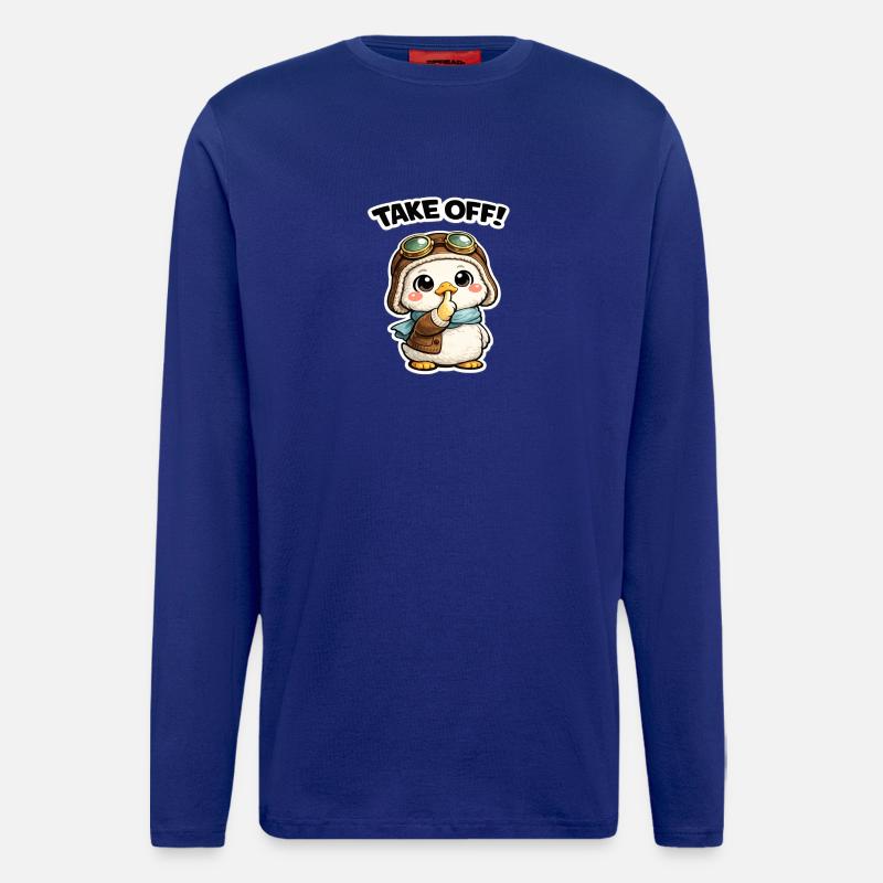 Take Off Pinguin Pilot - Langarmshirt - made by SPREAD  - Iconic Blue