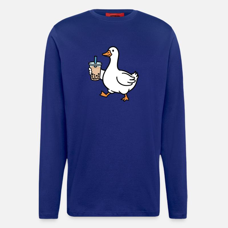 Croaking duck with bubble tea - Longsleeve - made by SPREAD  - Iconic Blue