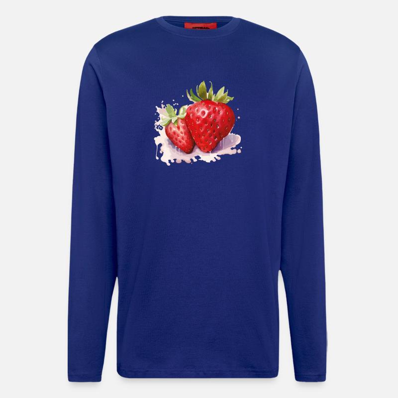 Wasserfarben Erdbeeren - Langarmshirt - made by SPREAD  - Iconic Blue