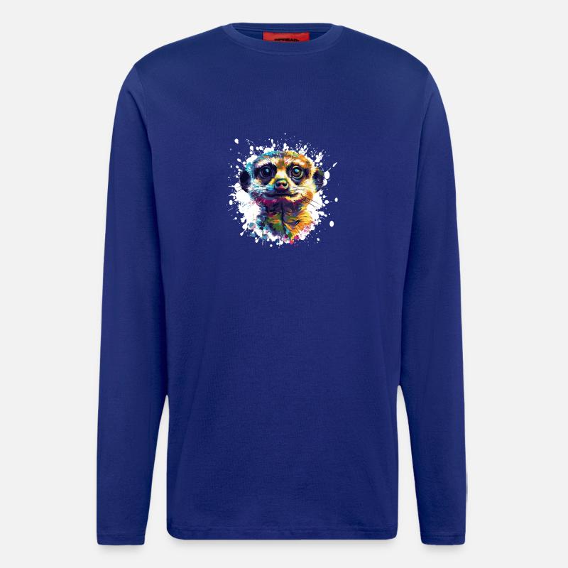 Erdmännchen Porträt Splash - Langarmshirt - made by SPREAD  - Iconic Blue