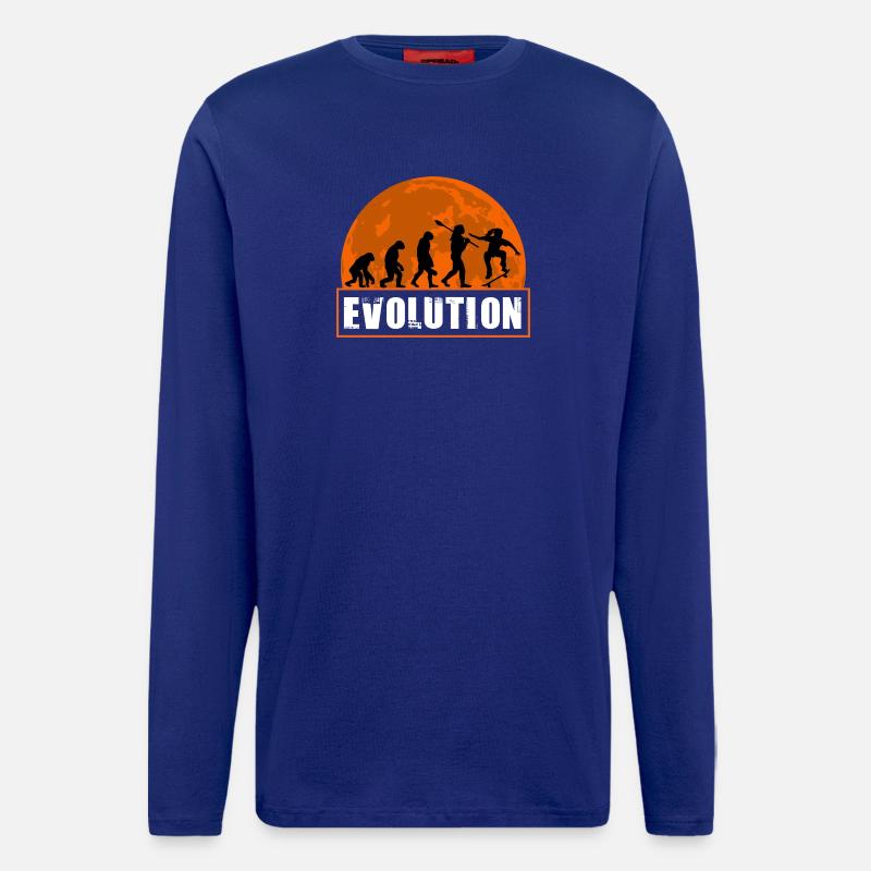 Skateboard Evolution Retro Sunset Skater - Longsleeve - made by SPREAD  - Iconic Blue