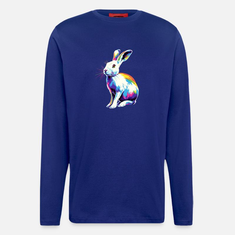 Mountain Rabbit Arctic Hare Albino Rabbit White Rabbit - Longsleeve - made by SPREAD  - Iconic Blue