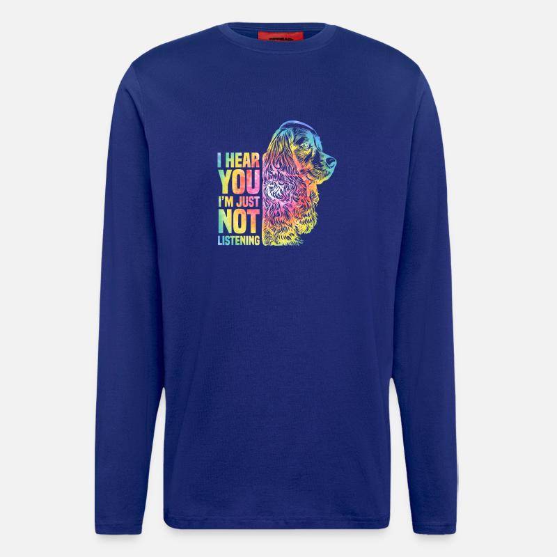 Regenbogen Tier Hund Cocker Spaniel - Langarmshirt - made by SPREAD  - Iconic Blue