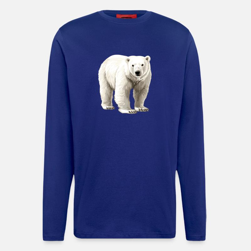 White polar bear illustration - Longsleeve - made by SPREAD  - Iconic Blue
