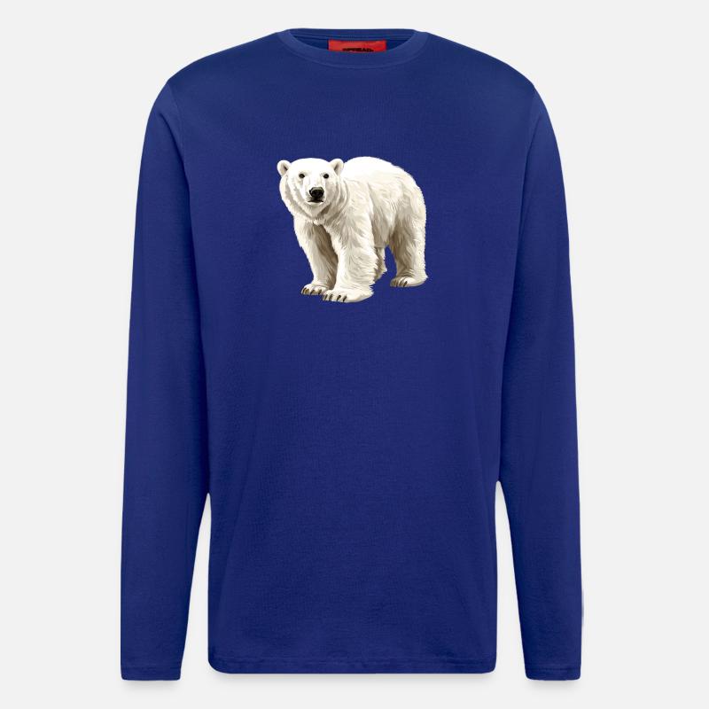 Polar Bear Illustration Pure White - Longsleeve - made by SPREAD  - Iconic Blue