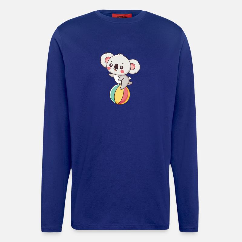 Koala auf regenbogenfarbenem Ball - Langarmshirt - made by SPREAD  - Iconic Blue