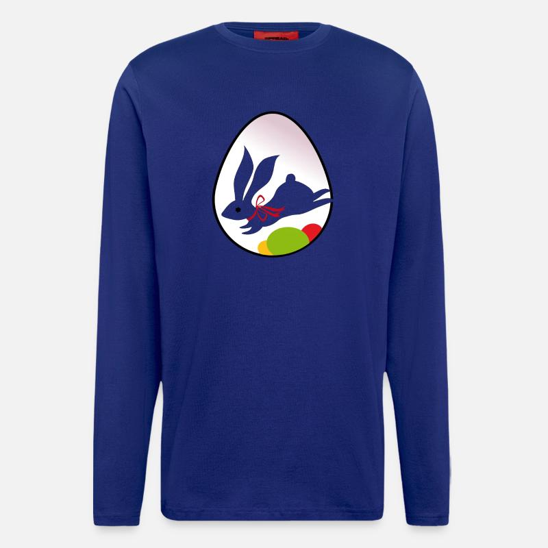 Easter Bunny Silhouette in Egg - Longsleeve - made by SPREAD  - Iconic Blue