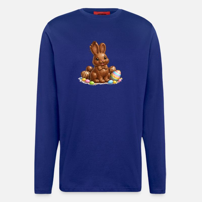 Chocolate bunny with Easter eggs - Longsleeve - made by SPREAD  - Iconic Blue