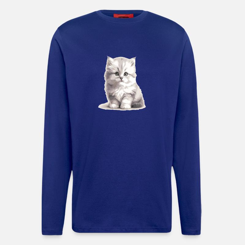 Flauschiges Kätzchen Porträt - Langarmshirt - made by SPREAD  - Iconic Blue
