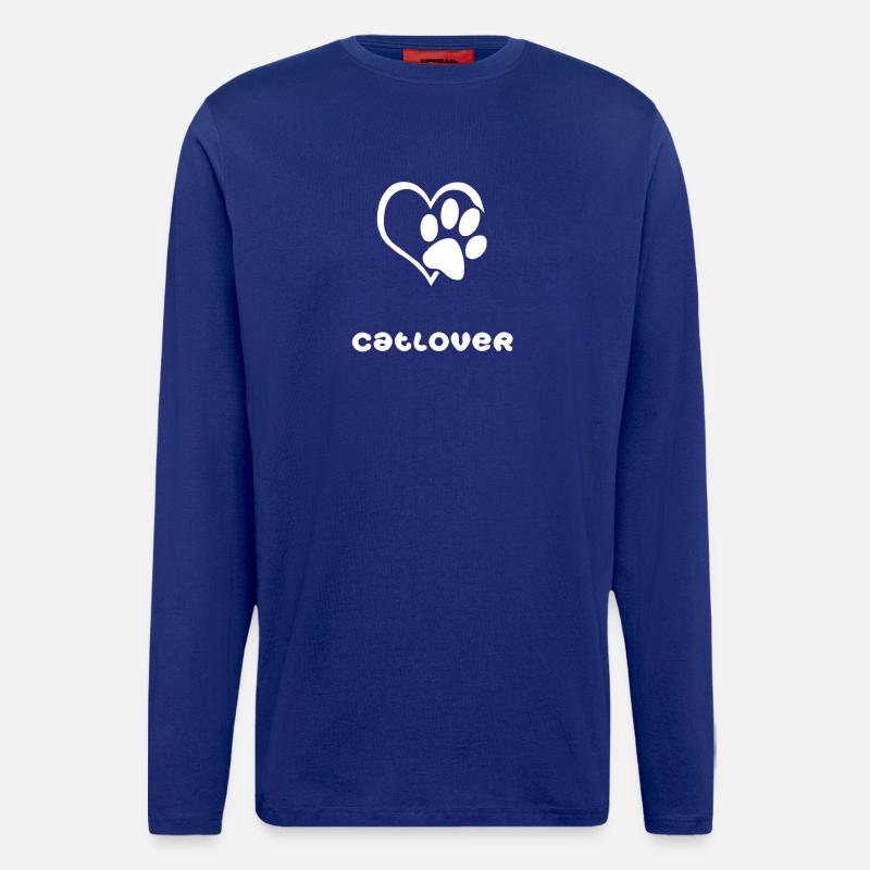 Catlover-weiß - Langarmshirt - made by SPREAD - Iconic Blue