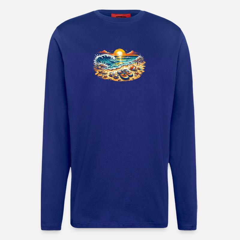 Sunset on the beach illustration - Longsleeve - made by SPREAD  - Iconic Blue