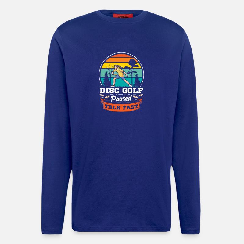 Cadeaux de disc golf Disc Golf - Manches longues bio décontracté fabriqué en UE - Iconic Blue