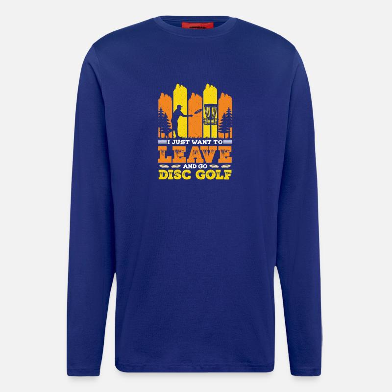 Cadeaux de disc golf Disc Golf - Manches longues bio décontracté fabriqué en UE - Iconic Blue