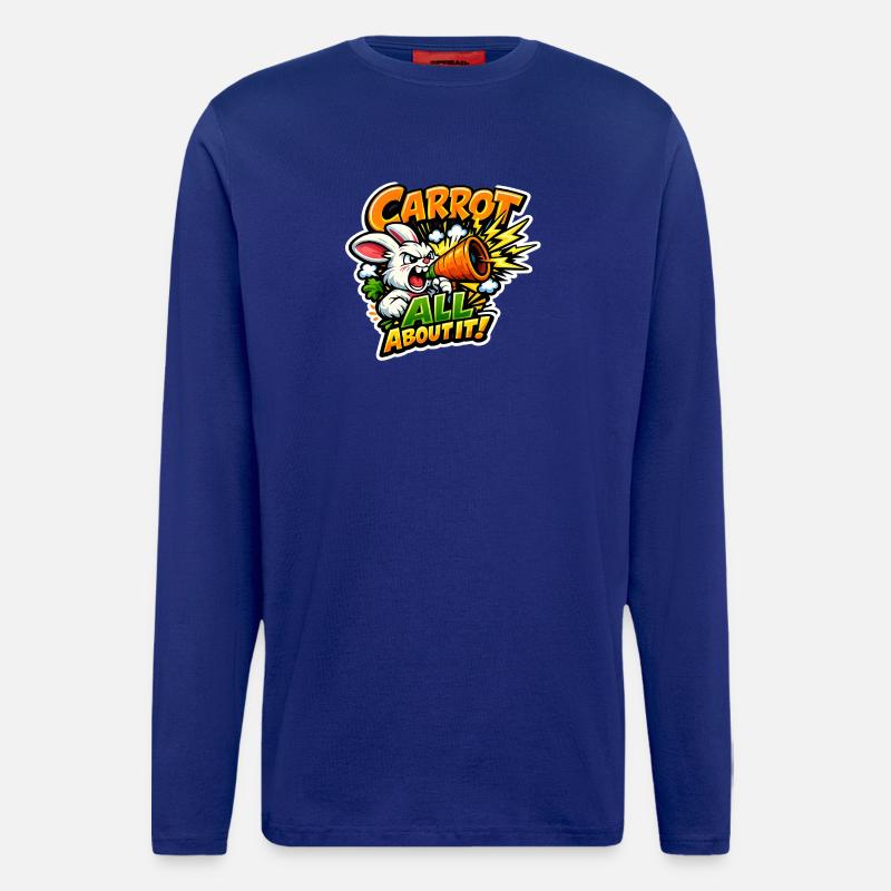 Carrot Megaphone Bunny – Comic Style - Longsleeve - made by SPREAD  - Iconic Blue