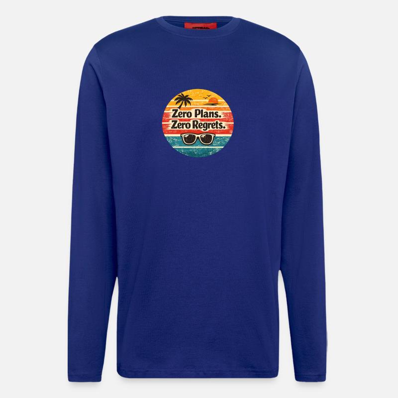Strandvibes – Zero Plans Zero Regrets - Langarmshirt - made by SPREAD  - Iconic Blue