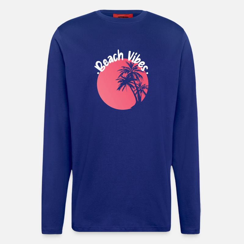 Beach Vibes Palm Sunset Design - Langarmshirt - made by SPREAD  - Iconic Blue